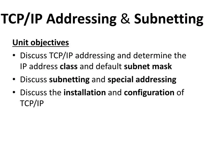 tcp ip addressing subnetting