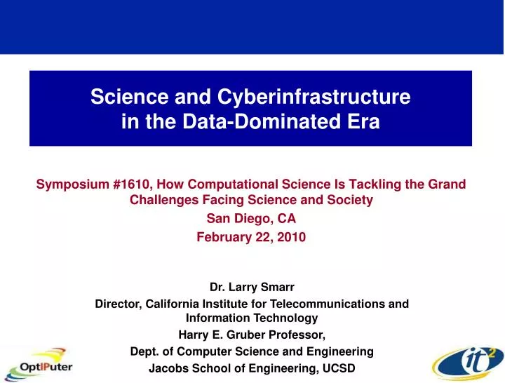 science and cyberinfrastructure in the data dominated era