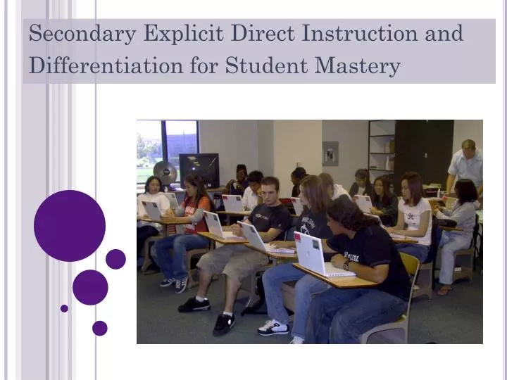 secondary explicit direct instruction and differentiation for student mastery