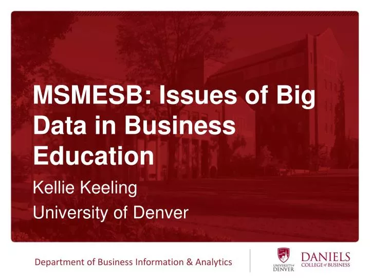 msmesb issues of big data in business education