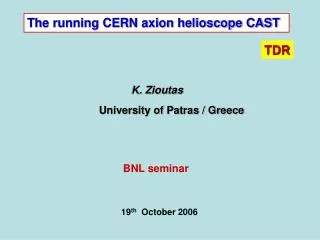The running CERN axion helioscope CAST