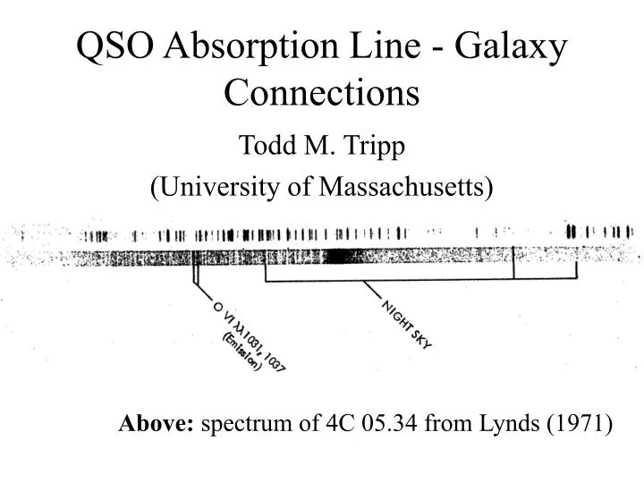 qso absorption line galaxy connections