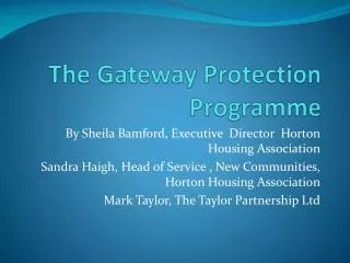 The Gateway Protection Programme