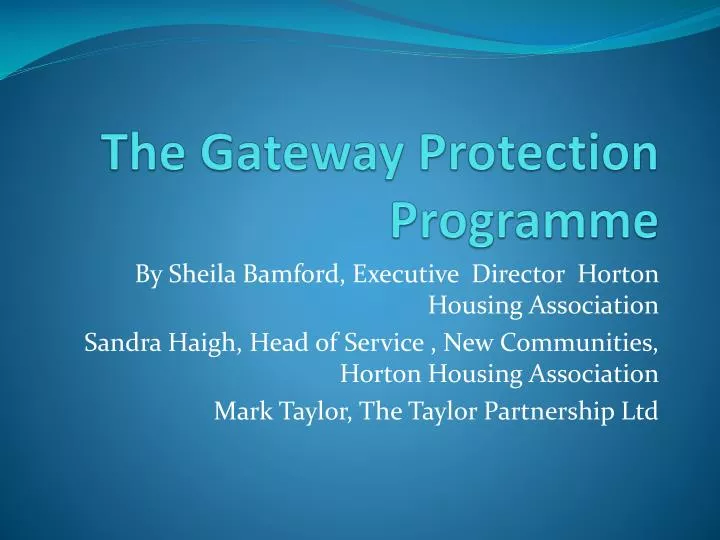 the gateway protection programme
