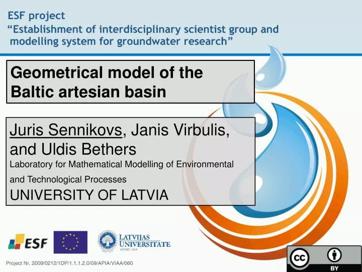 geometrical model of the baltic artesian basin