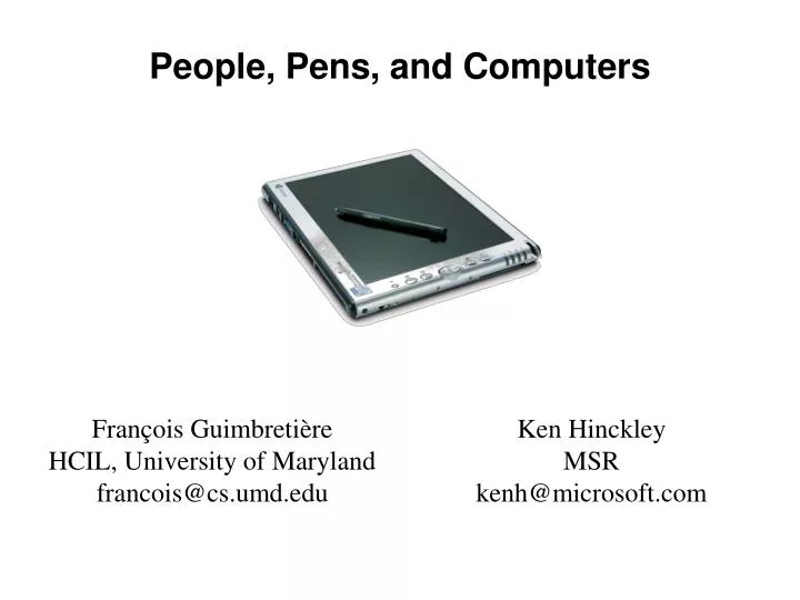 people pens and computers