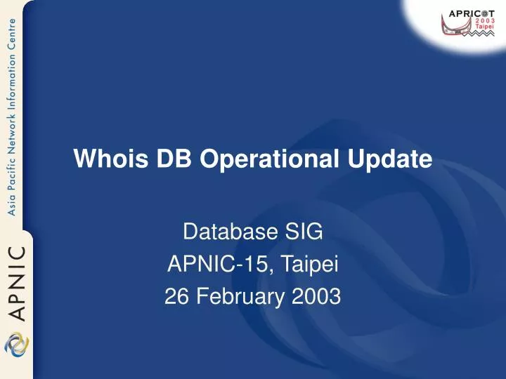 whois db operational update