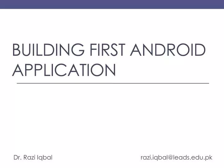 building first android application