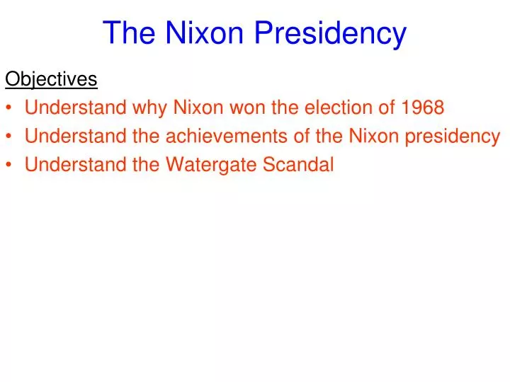 the nixon presidency