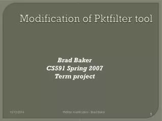 Modification of Pktfilter tool