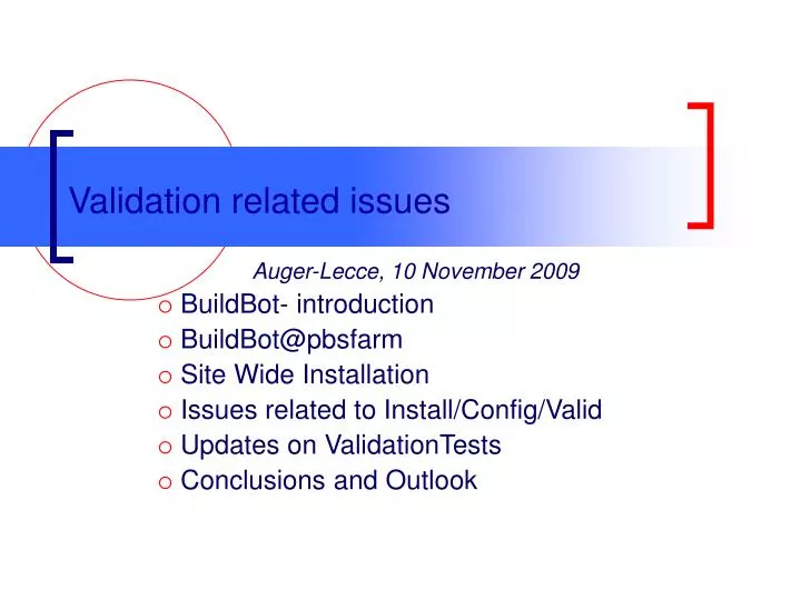 validation related issues