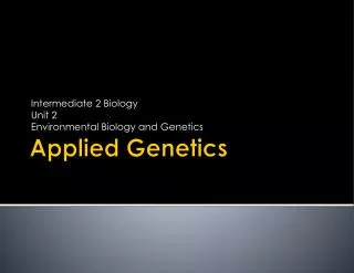 Applied Genetics