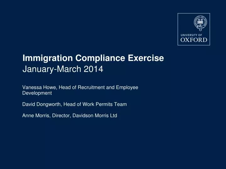 immigration compliance exercise january march 2014