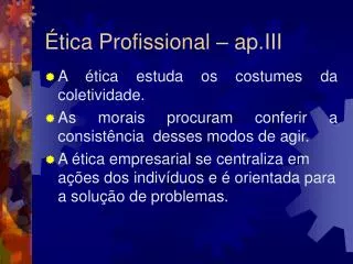 tica profissional ap iii