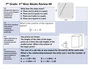 7 th Grade- 3 rd Nine Weeks Review #8