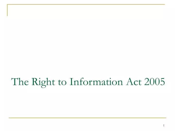 the right to information act 2005