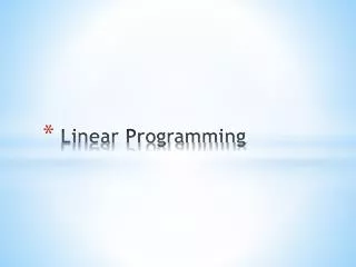 linear programming