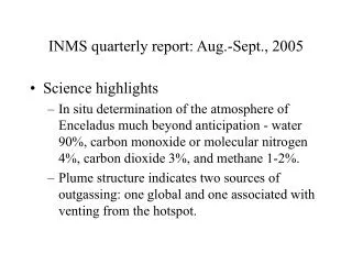 INMS quarterly report: Aug.-Sept., 2005