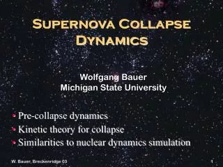 Supernova Collapse Dynamics