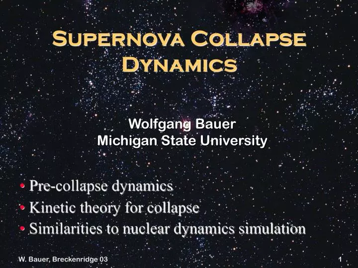 supernova collapse dynamics