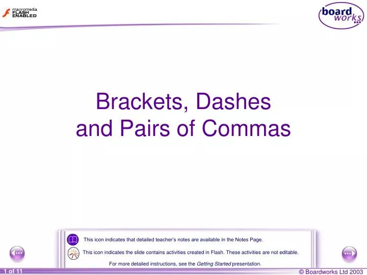 brackets dashes and pairs of commas