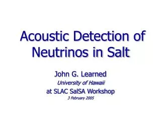 Acoustic Detection of Neutrinos in Salt