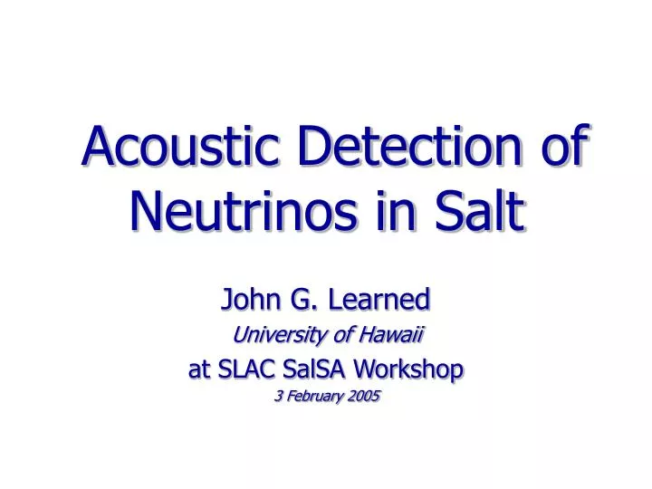 acoustic detection of neutrinos in salt