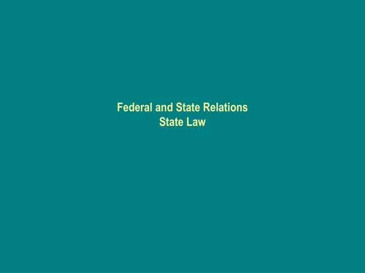 federal and state relations state law