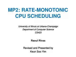 MP2: Rate-Monotonic CPU Scheduling