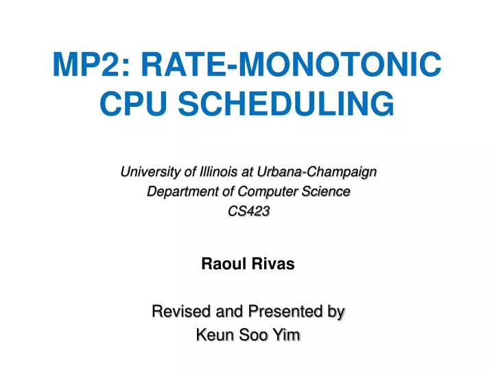 mp2 rate monotonic cpu scheduling