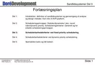 forl sningsplan