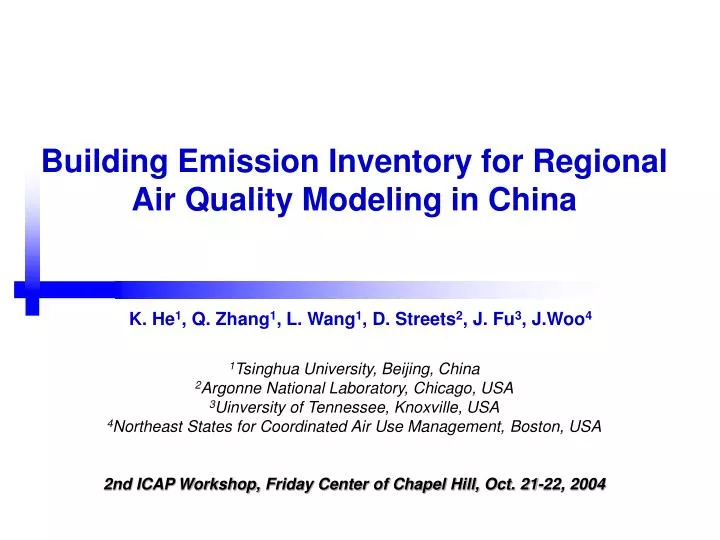 building emission inventory for regional air quality modeling in china