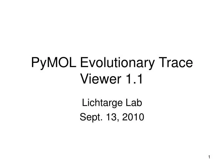 pymol evolutionary trace viewer 1 1