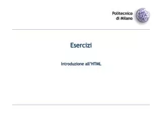 esercizi
