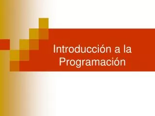 introducci n a la programaci n