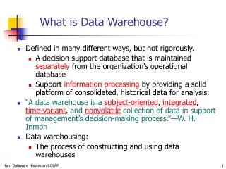 What is Data Warehouse?