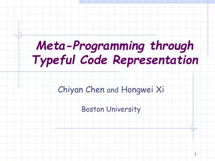 meta programming through typeful code representation
