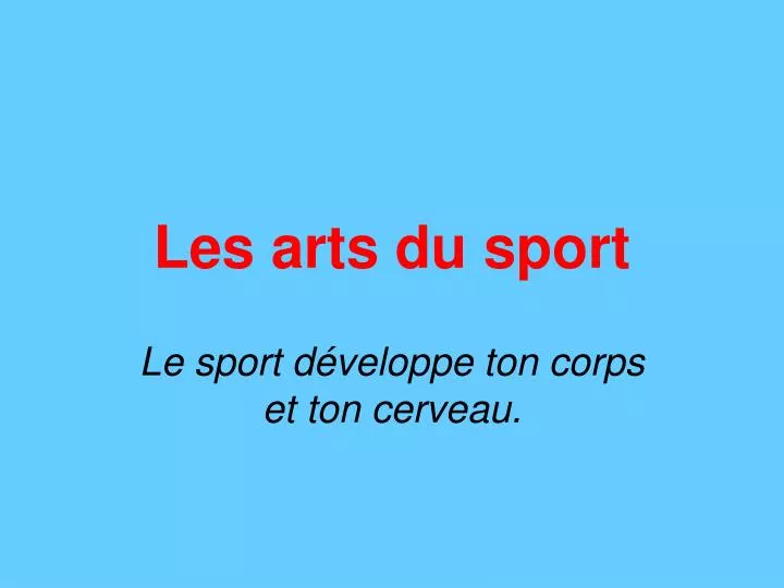 les arts du sport