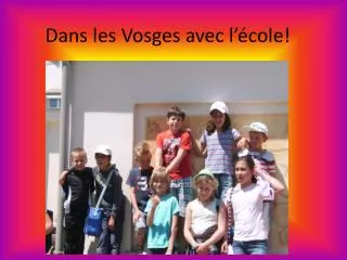 dans les vosges avec l cole