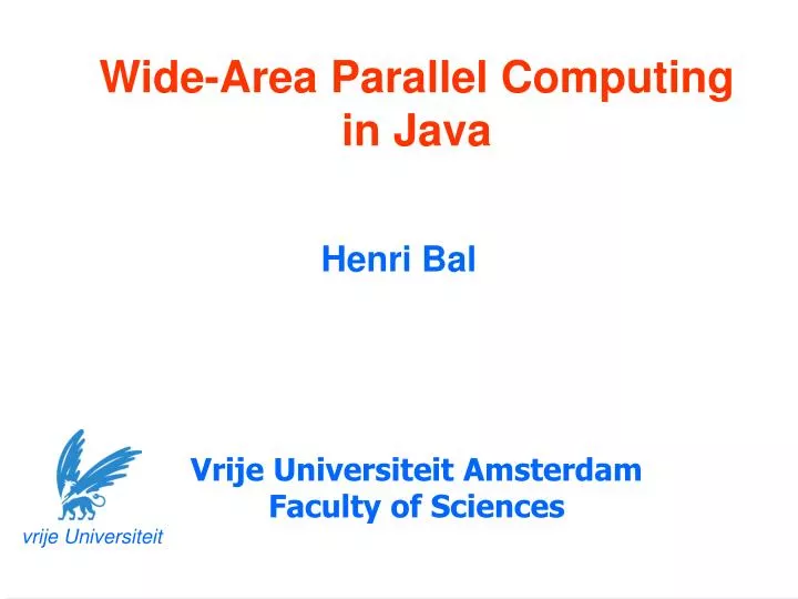 wide area parallel computing in java