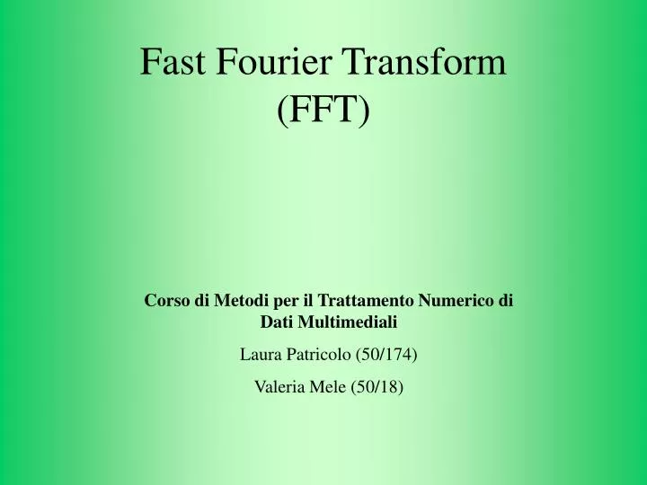 fast fourier transform fft