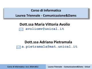 corso di informatica a a 2010 2011