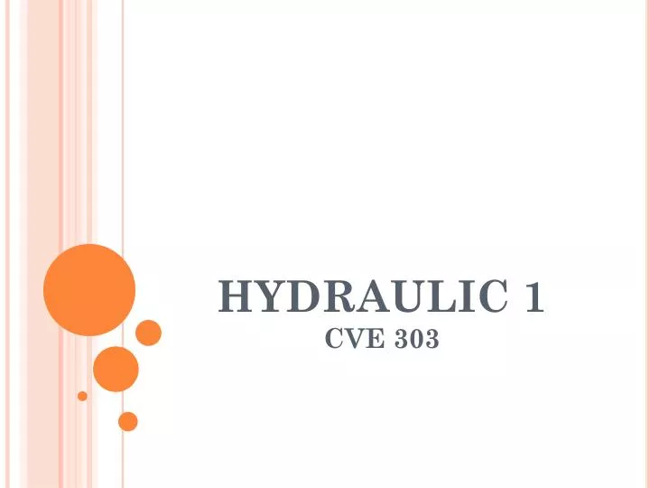 hydraulic 1 cve 303