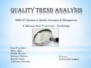 Quality Trend Analysis