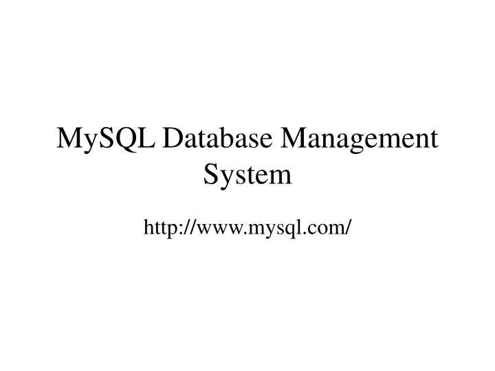 mysql database management system