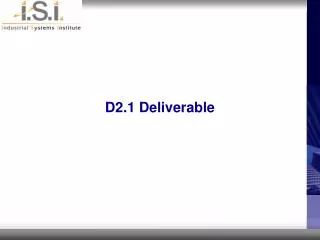 D2.1 Deliverable