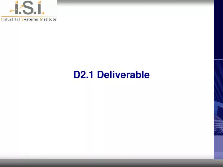 d2 1 deliverable