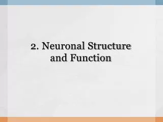 2. Neuronal Structure and Function