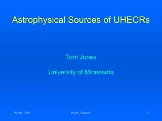 Astrophysical Sources of UHECRs