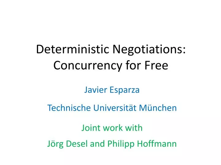 deterministic negotiations concurrency for f ree